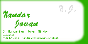 nandor jovan business card